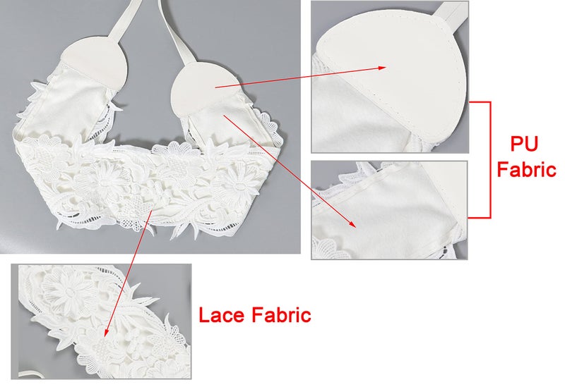 Lovful Womens Faux Leather Lace Belts Wrap Self Tie Obi Belt Wide Waist Band,White - Image 3
